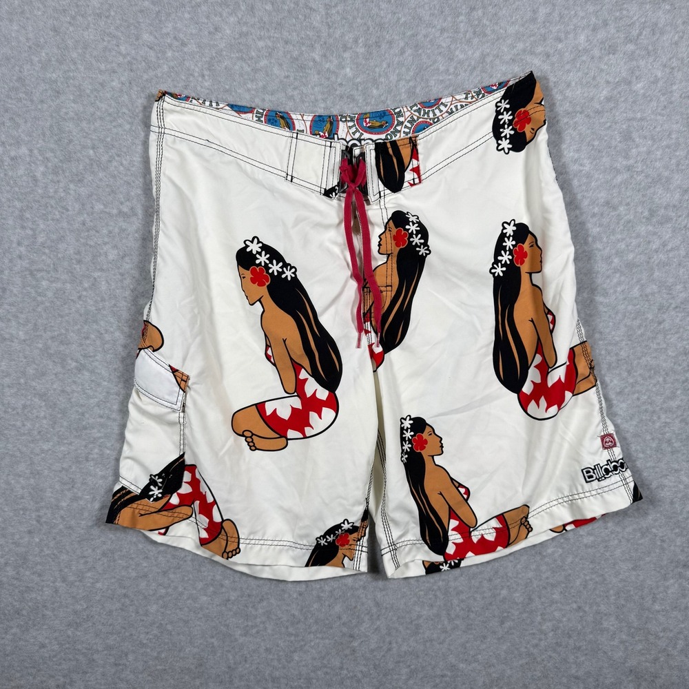 Billabong Special Edition Hinano Tahiti Hula Girl Board Shorts Mens 38 (Fits 36)